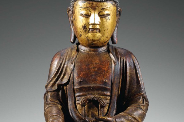 Bouddha bronze laquée Dynastie Ming
