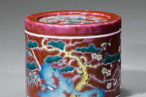 Boîte en porcelaine Famille Rose Chine Dynastie Qing