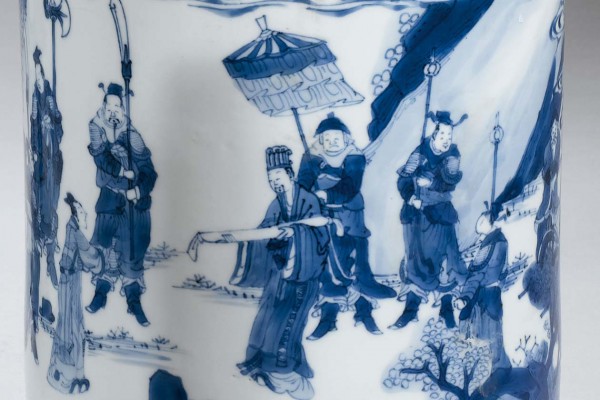 Pot à pinceaux en porcelaine Chine époque Kangxi