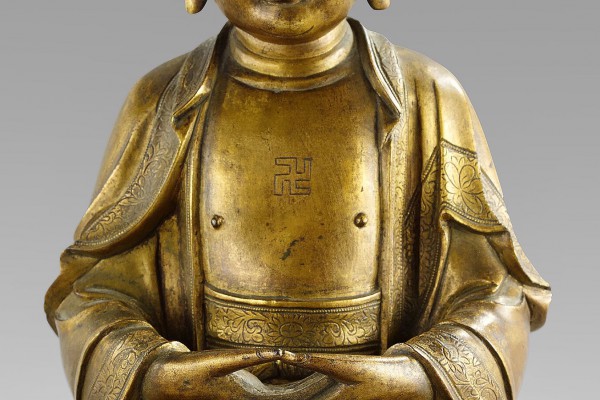 Bouddha en bronze doré  Chine        Dynastie Ming   XVII° siècle